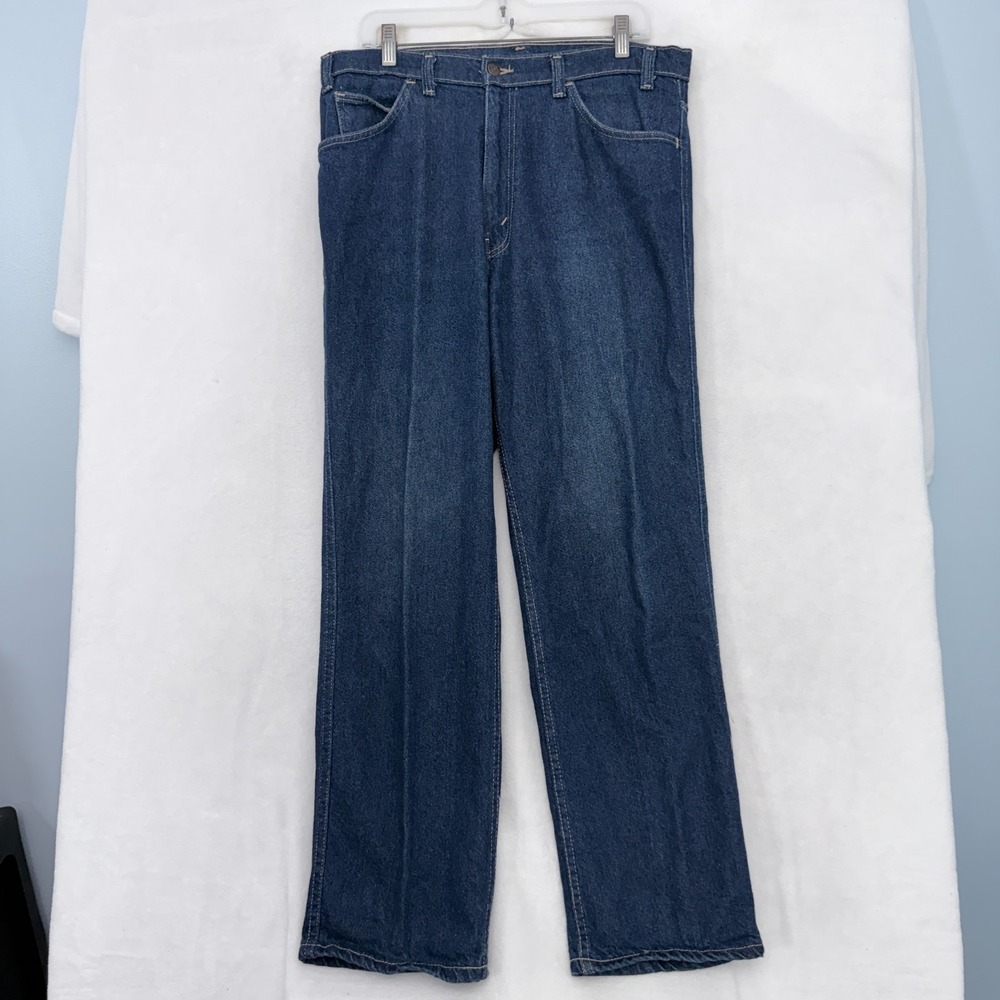 Levis With A Skosh More Room Jeans Mens 34x30 Blue Orange Tab Straight Leg Soft